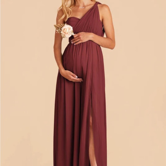 Grace Convertible Dress With Slit (chiffon rosewood, size small) - Picture 11 of 14